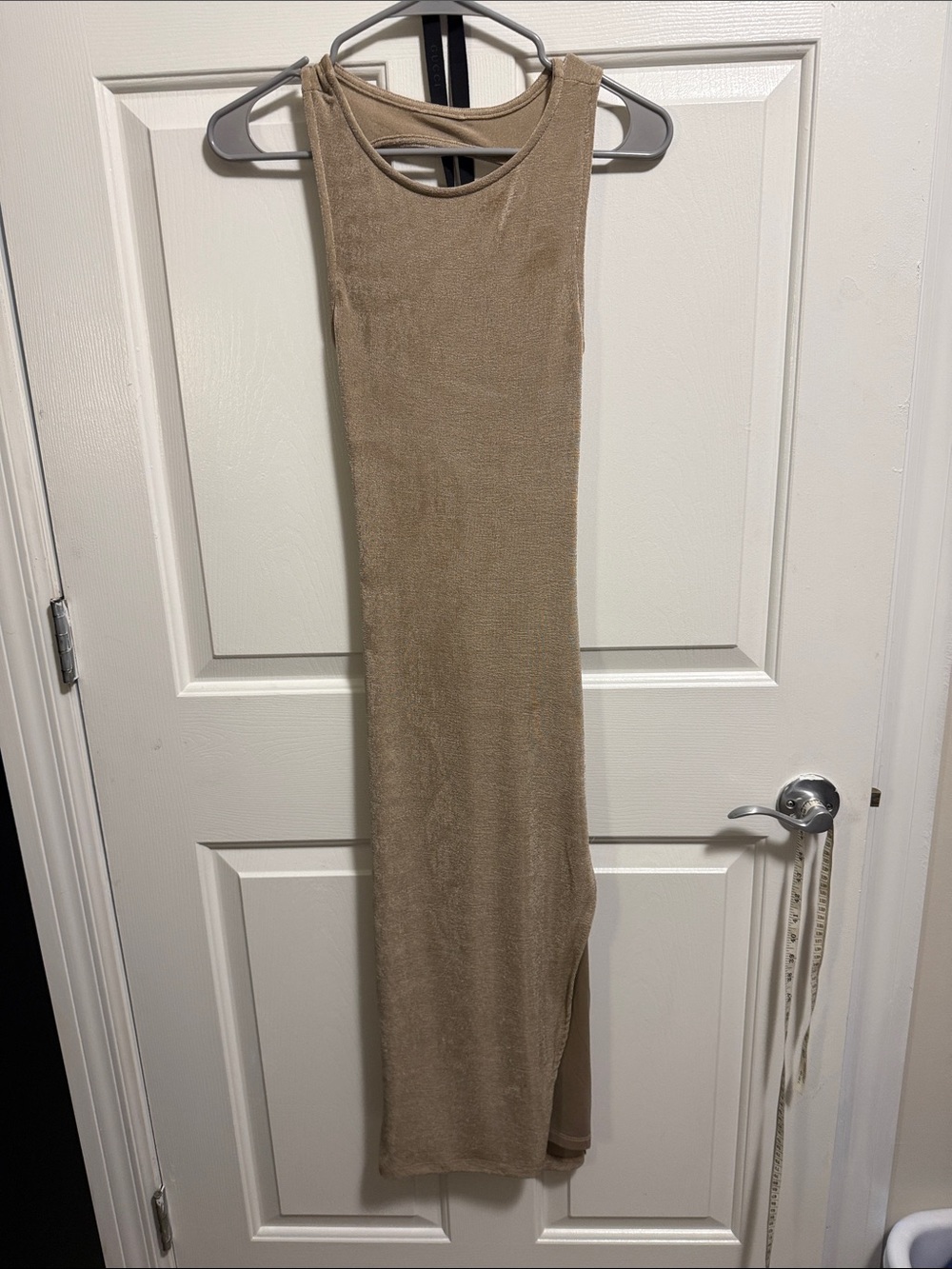 Sleeveless Taupe Bodycon Maxi Dress